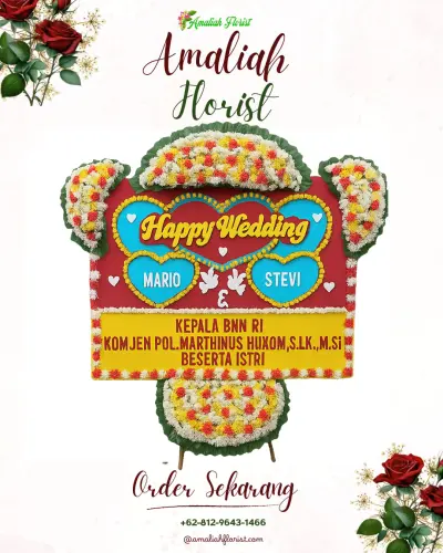 Karangan Papan Bunga Pernikahan di Pegirikan